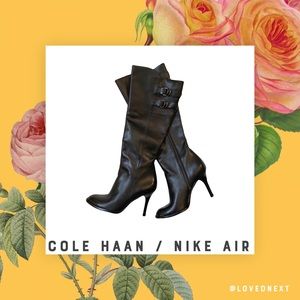 NWOT Cole Haan + Nike Air black leather boots